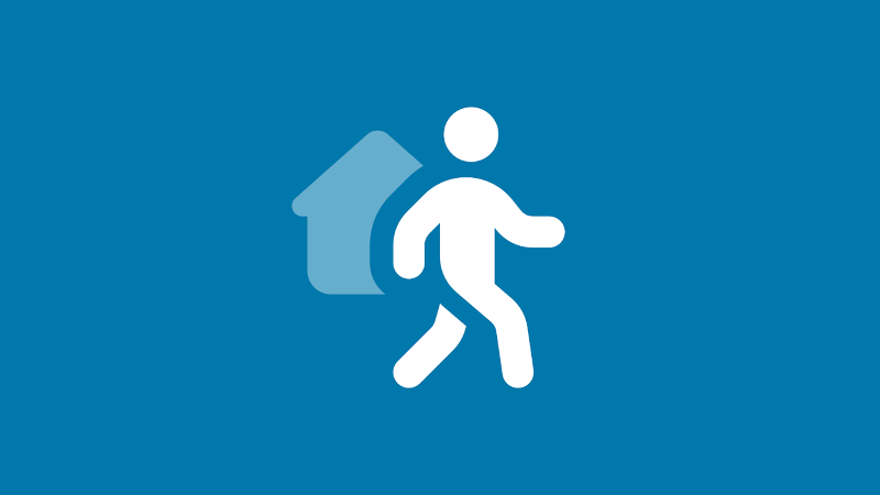 Person leaving house icon