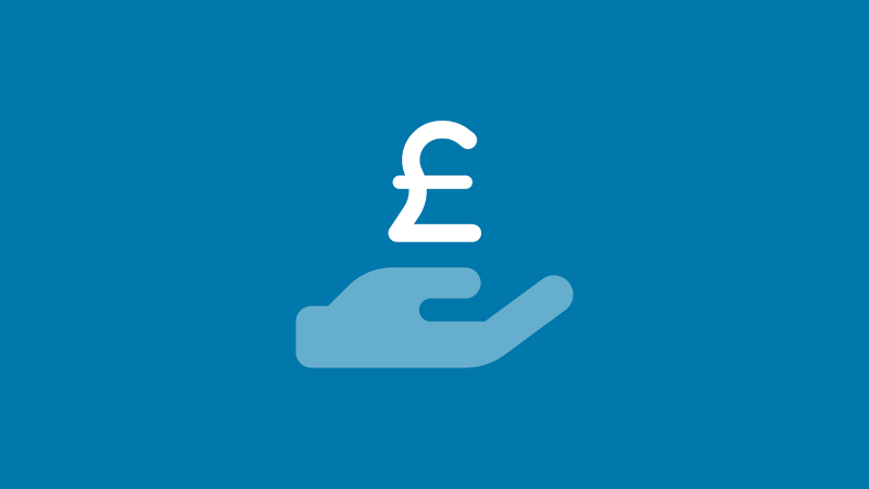 Hand holding pound sign icon