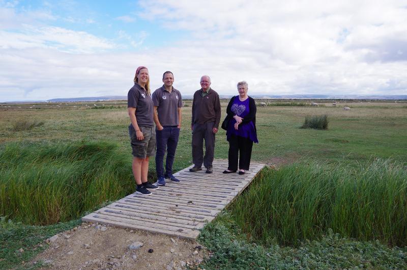 L-R Deputy Ranger Rose Roberts, Head Ranger Mike Day, Councillor Nick Laws, Northam Town Clerk Jane Mills on one of the new bridges