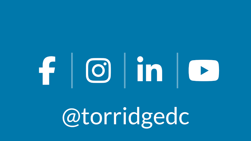 We're on Facebook, Instagram, LinkedIn and YouTube - search torridgedc