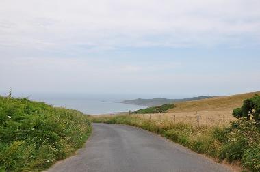 LCT 2C Steeply sloping grassland below Woolacombe Down, with Morte Point visible in views to the north-west.