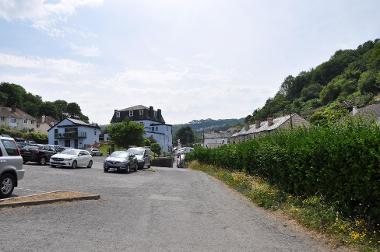 LCT 4C Car park and mixed traditional and modern residential properties at Hele Bay