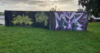 Graffiti Wall in Riverbank Long Stay Car Park Bideford