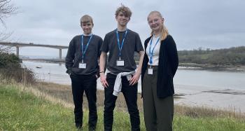 Picture of 3 work experience students at TDC 