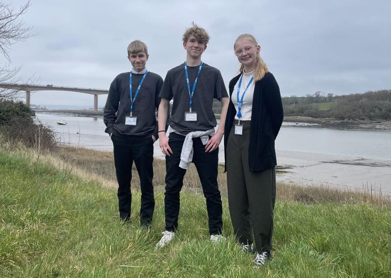 Picture of 3 work experience students at TDC 