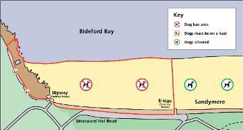 Map highlighting where dogs can and can't go