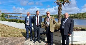 Photo of Steve Hearse, Minister Alex Norris, Sir Geoffrey Cox and Ken James, pictured left to right.