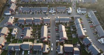 Birds-eye view of housing estate