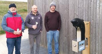 Cllr Hames, Mike Day and Carl with the new Water Bottle Refill Station