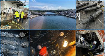 A montage of various pictures relating to works on the Quay