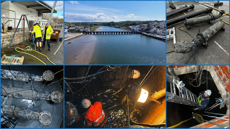 A montage of various pictures relating to works on the Quay